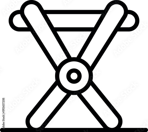 Camping stool icon representing portable seating for outdoor adventures, focusing on lightweight design and convenience