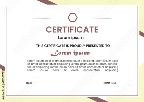 Elegant Certificate of Achievement: A minimalist, beautifully designed certificate with space for text, perfect for recognizing accomplishments and celebrating milestones.