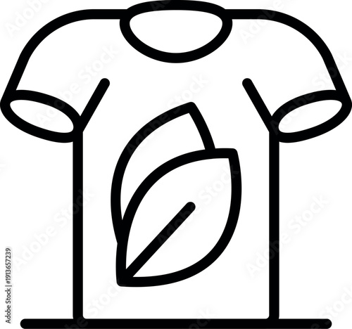 T shirt featuring leaf symbol representing commitment to eco conscious fashion and sustainable practices
