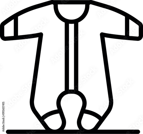 Comfortable baby sleepsuit with long sleeves and buttoned crotch displayed on white background