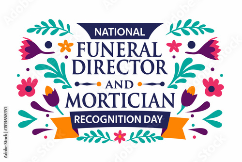 Slika na platnu NATIONAL FUNERAL DIRECTOR AND MORTICIAN RECOGNITION DAY vector illustration isol