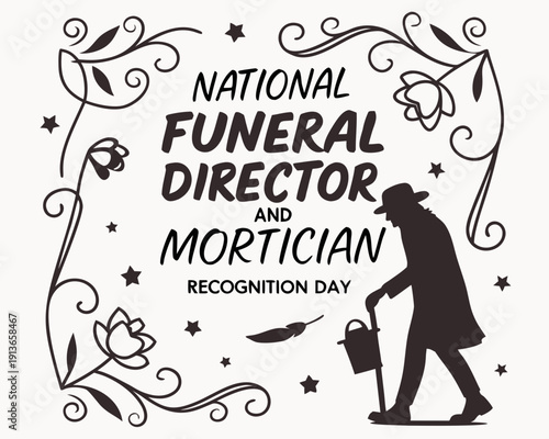 Slika na platnu NATIONAL FUNERAL DIRECTOR AND MORTICIAN RECOGNITION DAY vector illustration isol