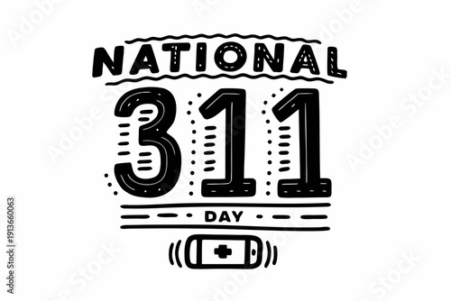 National 311 Day Vector, Public Service and Community Help Concept Illustration