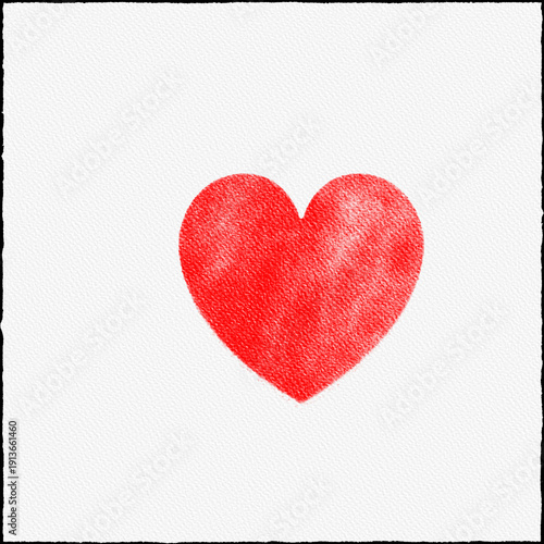 red paper heart on red background