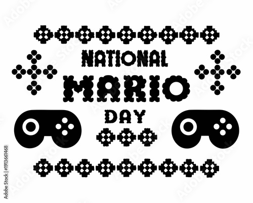 NATIONAL MARIO DAY vector illustration isolated on white background