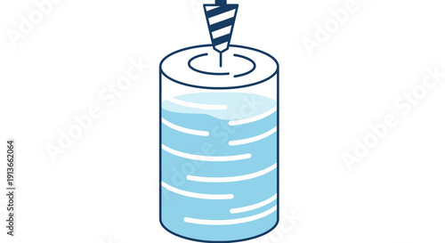 3D printing process creating a cylindrical object layer by layer.