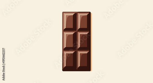 A single bar of rich dark chocolate divided into segments.