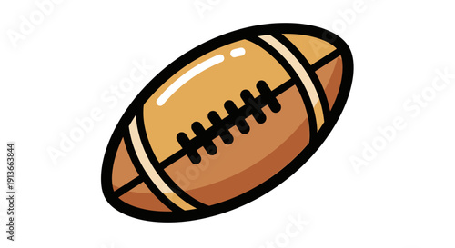 American Football Ball Illustration Isolated on White Background.
