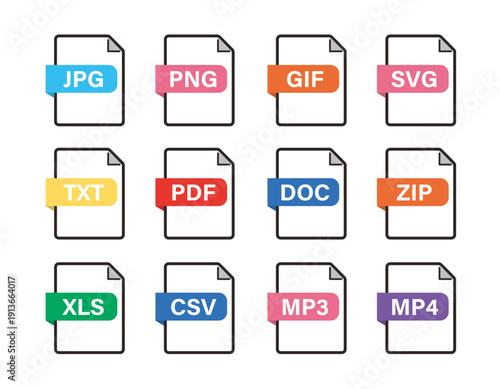 データファイル　アイコン　セット　ビジネス　シンプル　フラット　data file icon