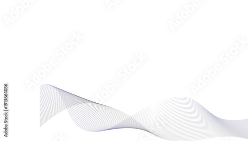 Abstract White Wave Flow Background with Smooth Gradient Shape