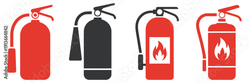 Fire Extinguisher Icon, vector illustration of safety equipment for firefighters