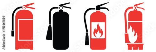 Fire Extinguisher Icon, vector illustration of safety equipment for firefighters
