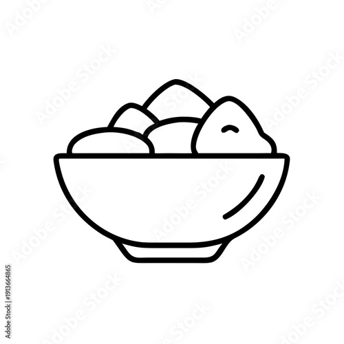 Bowl of assorted ice cream scoops in a minimalist style  