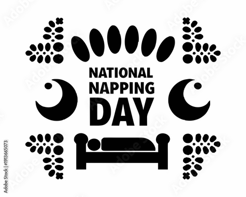 National Napping Day Celebration Vector, Relaxation and Sleep Concept Illustration