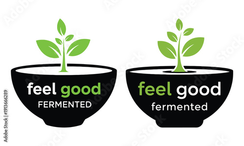 Flat fermented foods icons - feel good probiotics