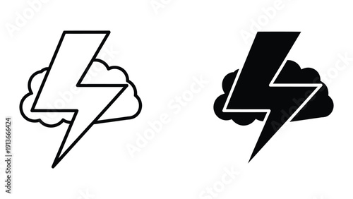 Lightning Storm Weather Icons