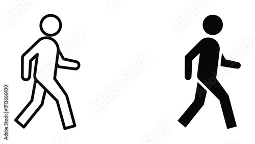 Silhouette of two people walking in opposite directions