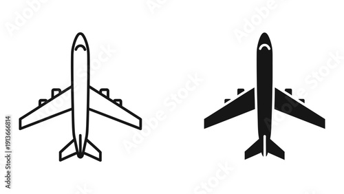 Airplane Silhouette Top View