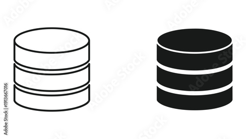 Two cylindrical objects, one white and one black