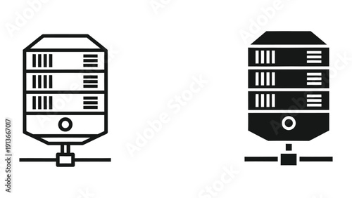 Server icons in black and white