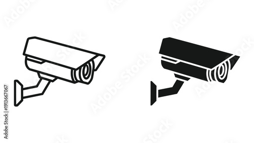 Security cameras icon set