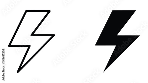 Free Download Lightning Bolt Icons in Black and White - GFXLoad