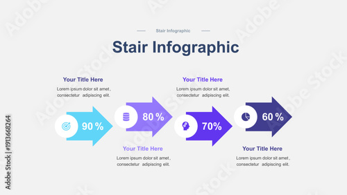 Stair Infographic Template for Step-by-Step Progress Visualization
