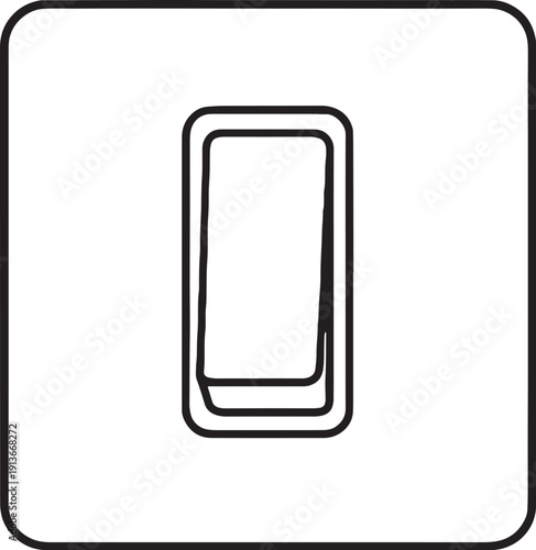 Single Rocker Light Switch Black and White Line Art Icon