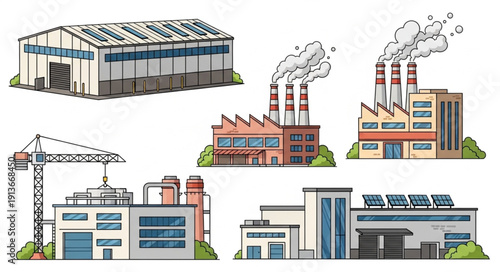Collection of Industrial Factory Buildings and Structures.