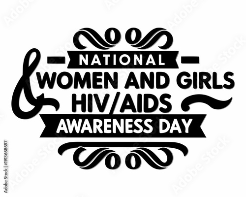 National Women and Girls HIV/AIDS Awareness Vector, Health and Prevention Concept