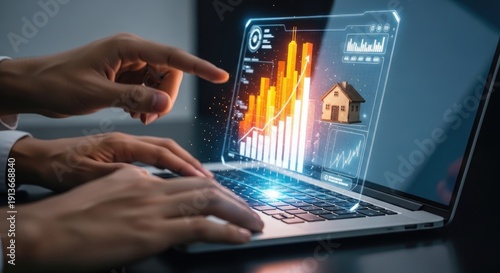 Person Interacting with Real Estate Investment Data on Laptop.