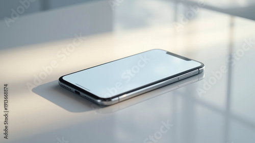 mobile phone on blue background