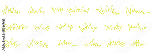 Grass Silhouette vector icon set. 