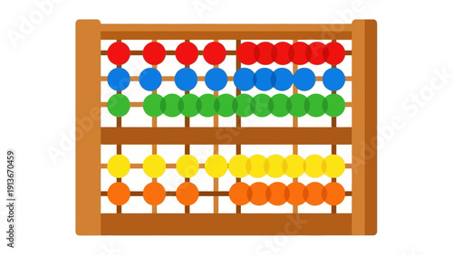 Colorful Abacus Beads for Math Education and Counting