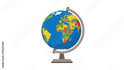 Colorful Globe on Stand | World Map Education | Global Geography