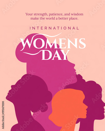International women’s day women silhouette empowerment poster design
