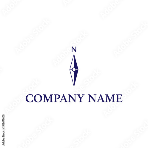 Simple Navigation Compass Logo Design Template.