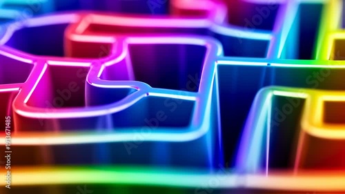 Wallpaper Mural Colorful Maze - A Vibrant Exploration of Complexity and Pathways. Torontodigital.ca