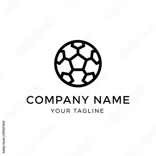Soccer Ball Logo Template for Sports Company Branding.