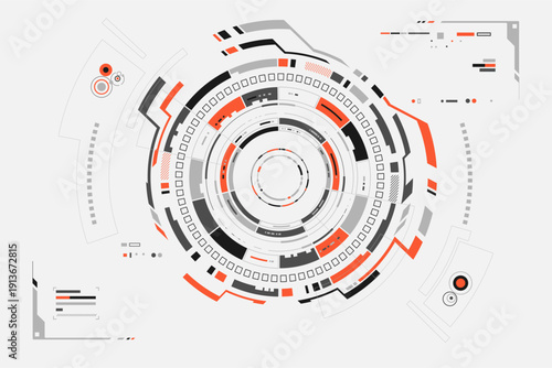 concept of big data or digital transformation technology, graphic of black-orrange futuristic technology background
