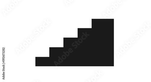 Growth steps staircase progress chart silhouette icon