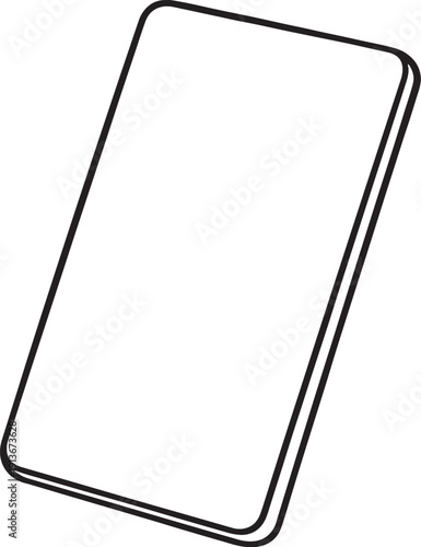 Door Keycard Single Card Black and White Line Art Icon