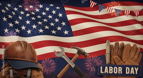 American flag day 4th of july and labor day celebration patriotic holidays