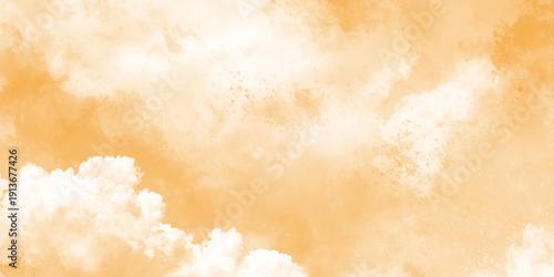 golden amber watercolor clouds background with soft textures warm digital painting, oft gradients, and a subtle paper texture that creates a dreamy, atmospheric sky.