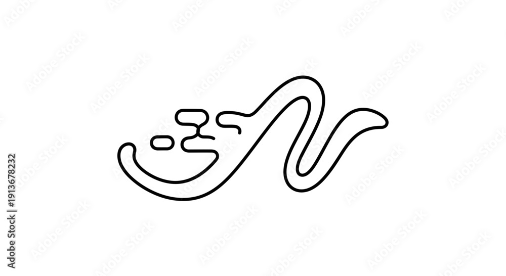 Fototapeta premium Minimalist abstract black line art logo