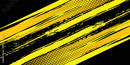 Modern dynamic yellow and black speed stripes racing background abstract