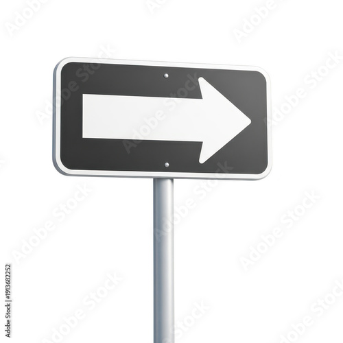 Black and white arrow sign pointing right isolated on transparent background