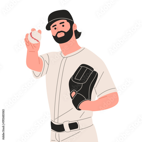 vector of featuring baseball players in various poses holding bat, glove, and ball. Perfect for baseball training materials, promotions, team branding,poster, school tournaments, athletic concepts
