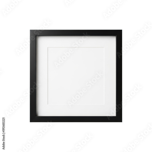Black square frame isolated on transparent background