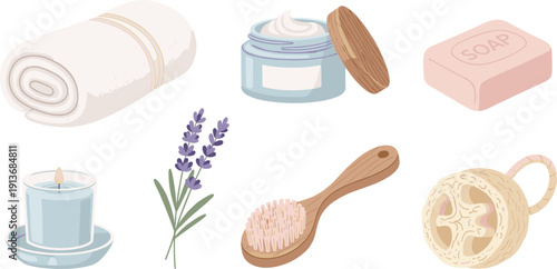 Lavender and spa items for relaxation and self care